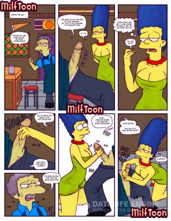 Milftoon Simpsons porn A hard day Marg